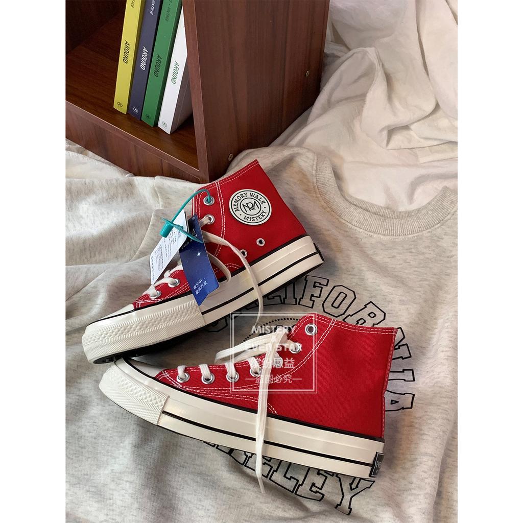 Round Label Canvas Shoes Student Men and Women Couple Shoes 211