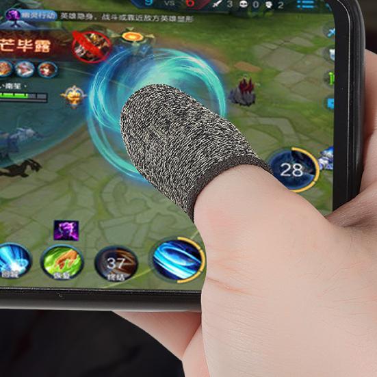 1Pair Finger Cots Non-Scratch Fiber Fiber Sweat Proof Mobile Game Finger Sleeves