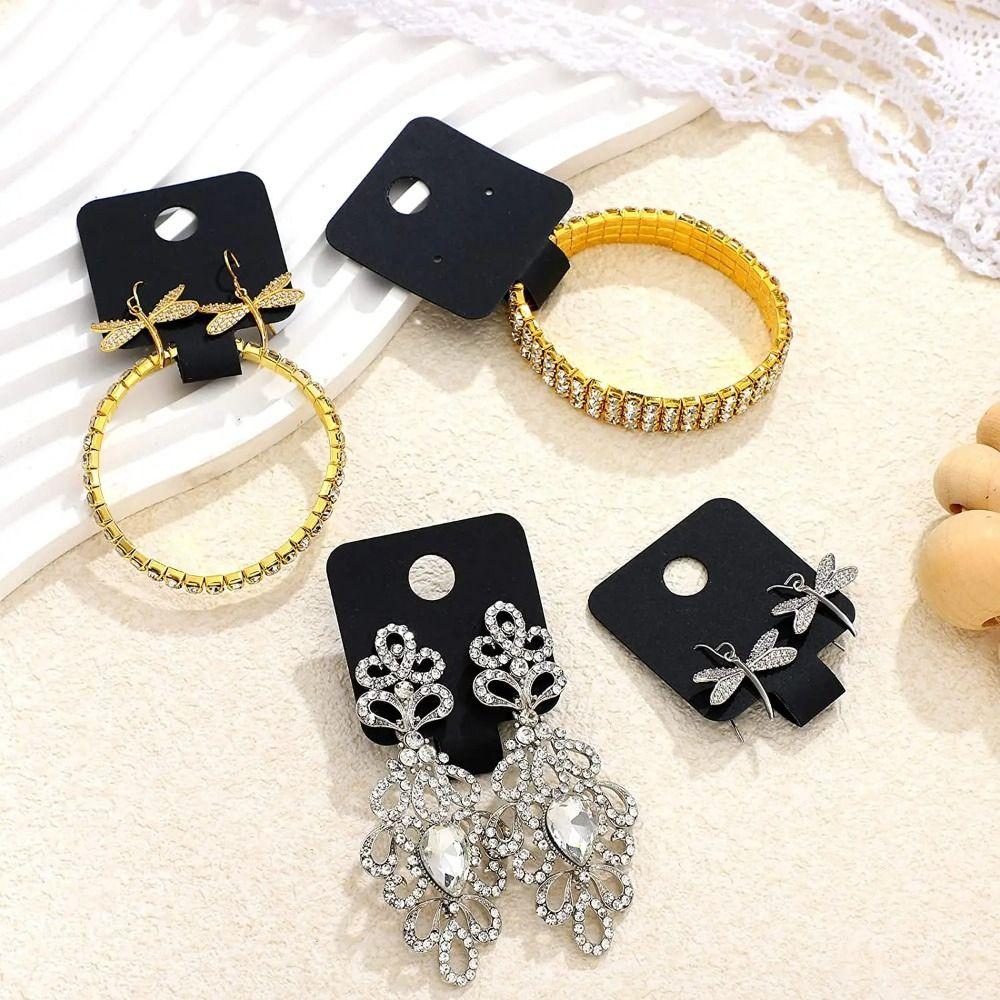 50pcs 4x10cm Bracelets Display Cards Self-Adhesive Jewelry Packaging Supplies Accessories