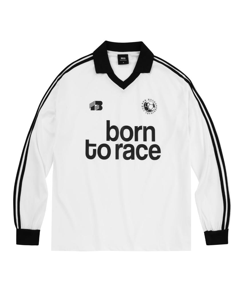MOO Bone Track Long Sleeve Football Jersey - White
