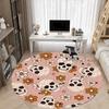 1pc Skull Flower Print Chair Carpet for Office, Non-slip, Soft and Durable Office Rug, Perfect for Office Yy260131036