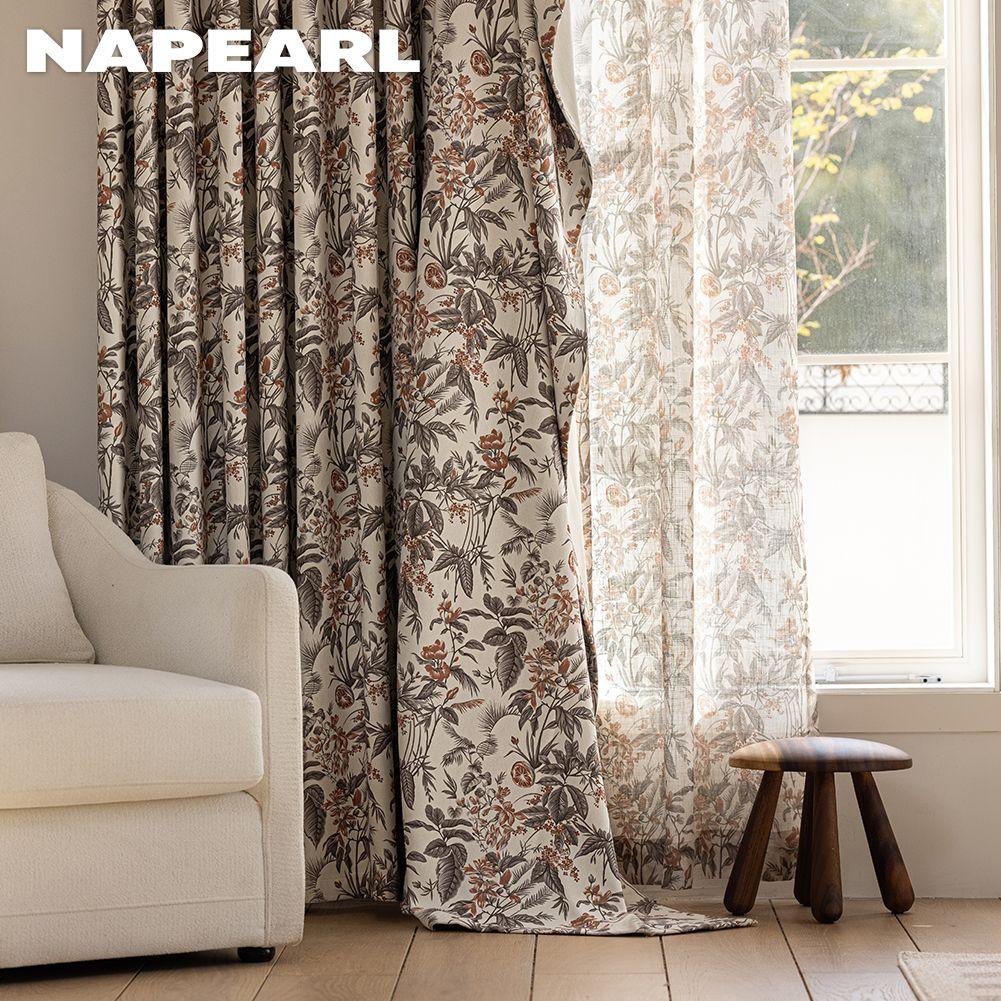 1 szt. NAPEARL Zasłony zaciemniające w stylu średniowiecznym amerykańskim z zasłonami z nadrukiem o wysokiej gęstości do sypialni, salonu, okna do dekoracji domu
