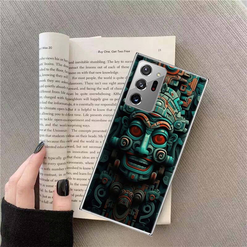 Aztec Maya Stone Phone Case For Samsung Galaxy S25 Edge S24 S23 FE S22 S26 Ultra S21 S20 S10 Plus Capa Soft