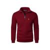 Men's Casual Half-Zip Stand Collar Hoodie with Embroidered Horse, Long Sleeve, 2025 Edition