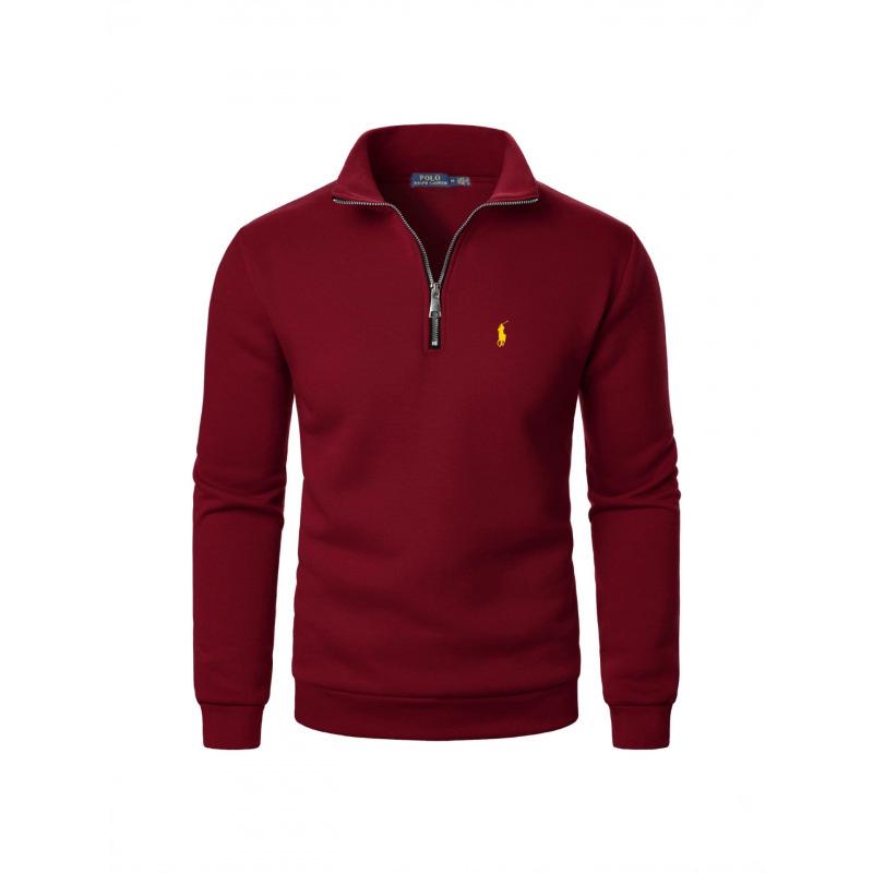 Men's Casual Half-Zip Stand Collar Hoodie with Embroidered Horse, Long Sleeve, 2025 Edition