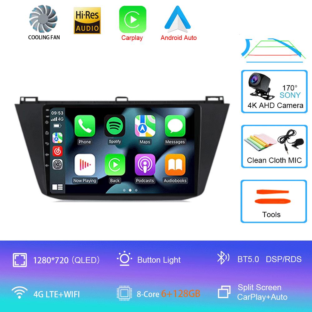 Radio Samochodowe Android 14 Carplay Auto Dla Volkswagen Tiguan 2 Mk 2016 2017 2018 2019 Odtwarzacz Wideo Multimedia Nawigacja GPS Stereo