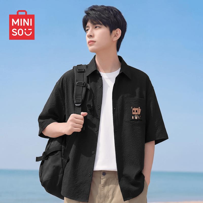MINISO Men's Lapel Short-Sleeve Shirt