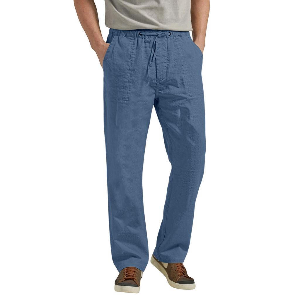 Herren Leinen Casual Hose Baumwolle Vollständig für Frühling und Herbst Tägliche Kleidung