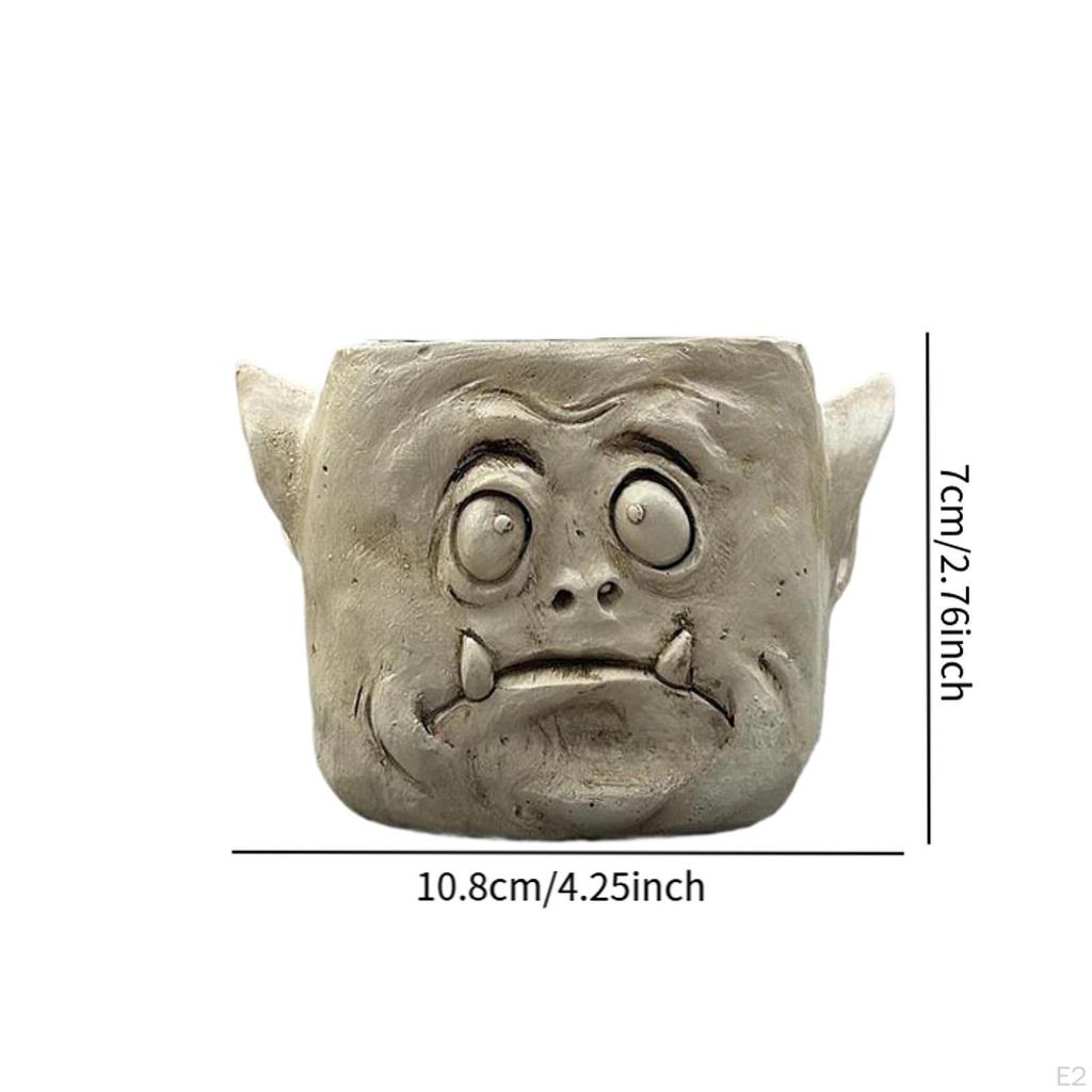 Face Planters Pot Funny Indoor Outdoor Coffee Plant Pots for Office Cactus 10.8cmx7cm
