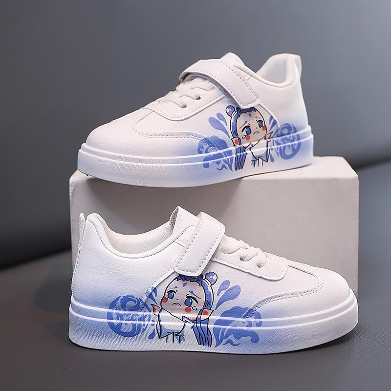 Cartoon Children's Board Shoes Girls' Little White Shoes 2025 Spring and Autumn New Boys' Sports Shoes Medium and Older Children's Soft-soled Casual 