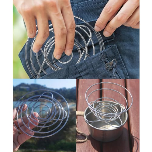 BTtime Coffee Dripper, Stainless Steel Coffee Filter Holder, Dripper with Stainless Steel Filter, Foldable, Lightweight, Portable, for Outdoor Camping