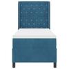 Box Spring Bed with Mattress and Headboard Blue 80 X 200 Cm Velvet