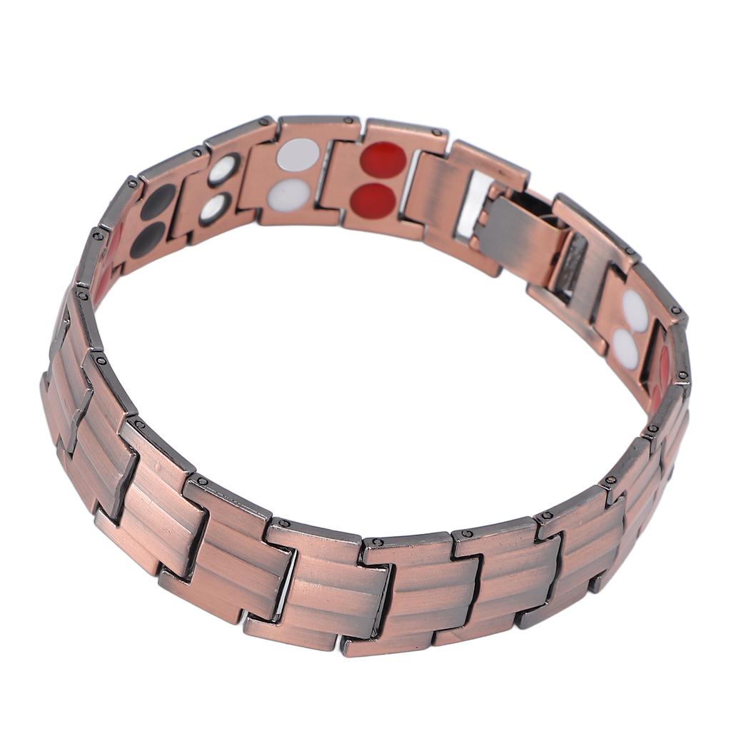 Titanium Steel Magnet Bracelet Men Women Pain Relief Magnetic Therapy Bracelet Jewelry Gift (Bronze)