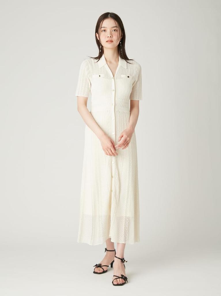 Eyelet Lace Knit Dress FWNO262094 WHT 1 [FRAY I.D] Women's