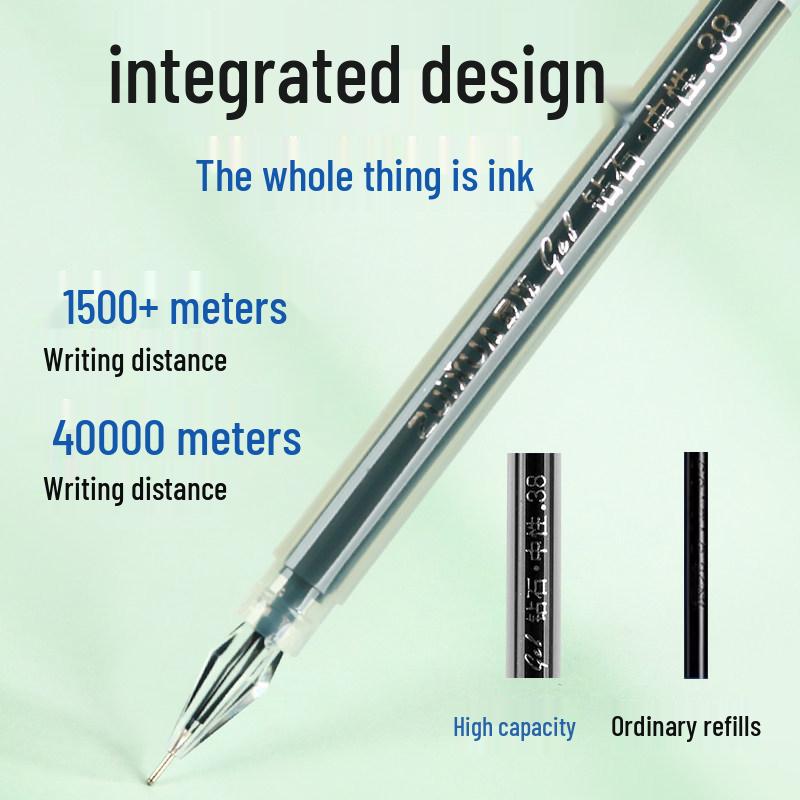 High-Capacity Quick-Dry Red Signature Pen, 0.38mm Needle for Students