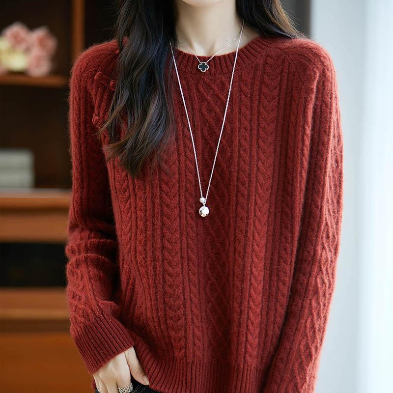 Women Sweater 100% Wool MODERN NEW SAGA O-neck Knit Pullover Thick Winter Jumpers Female Knit Tops