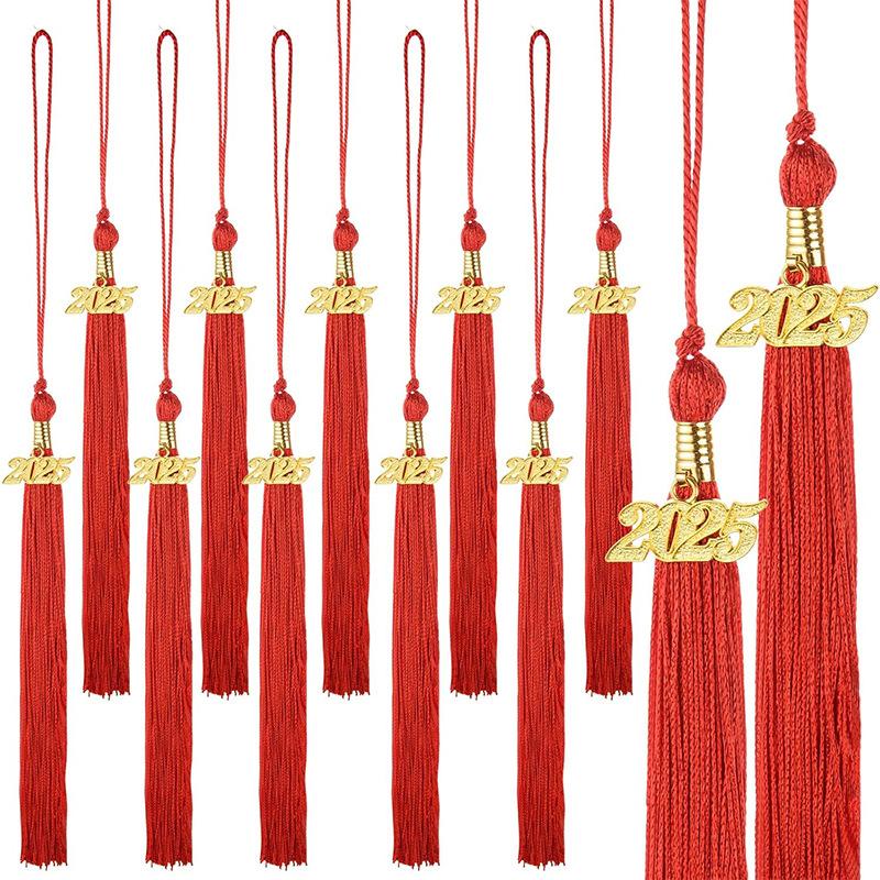 10Pcs Graduation Tassel with Date Mortarboard Tassel Fringe for Graduation Party Decorations Accesorios Graduation Hat Tassel