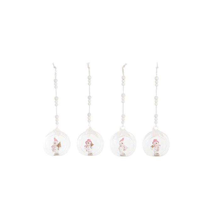 Kerstornament - DKD Home Decor - Rood en roze - Hars en glas - 7x6x8 cm - Originaliteit