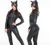 [kitamurasyokai] Catwoman Bodysuit, Faux Leather, Women's Costume, Catsuit (Size M)