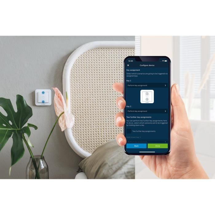 Bouton mural connecté - BOSCH - Smart Home - Blanc - Multifonction - Domotique