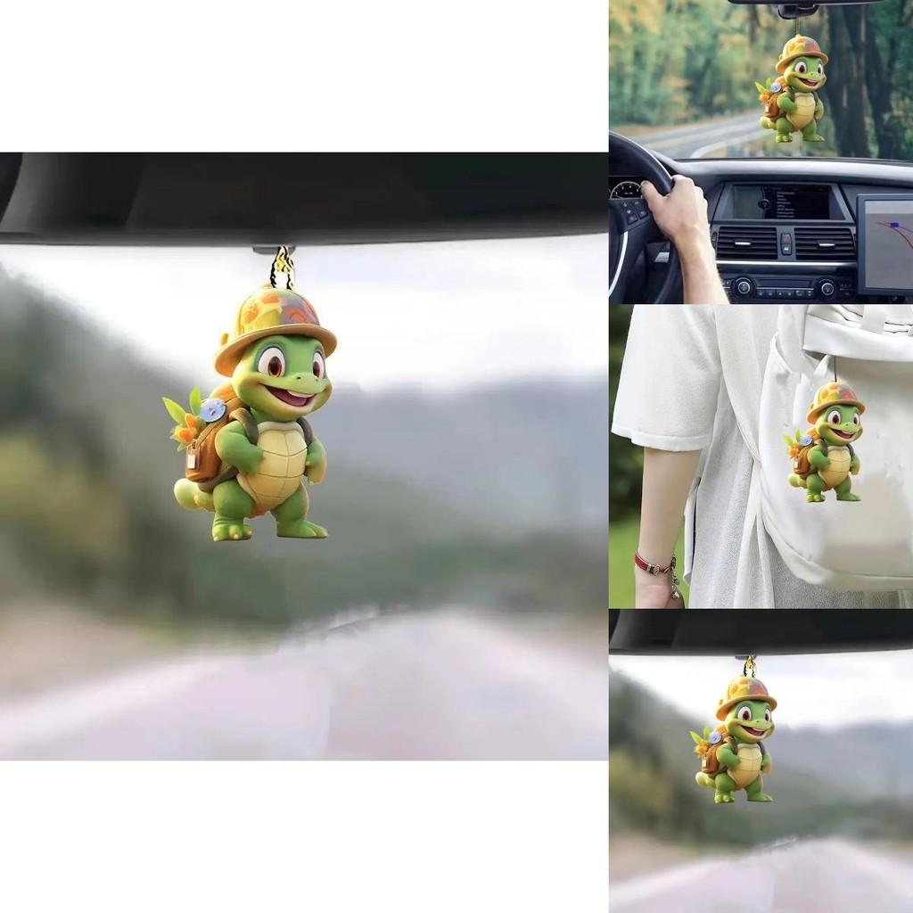 Turtle Acrylic Colorful Backpack Charm For Car Decoration Cute Cartoon Style