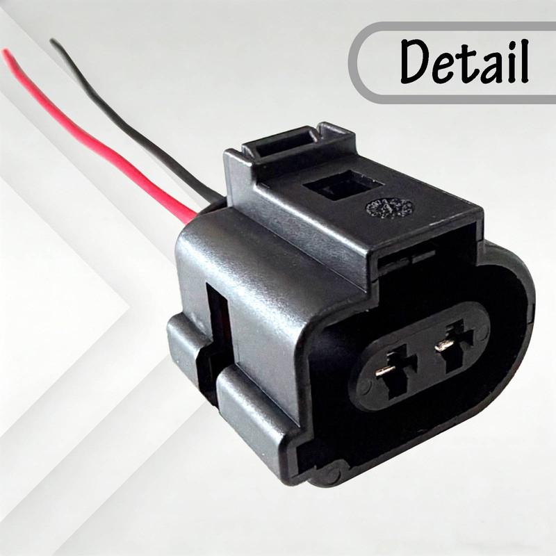 Waterproof 2-Pin Connector Plug 2Pcs For VW Headlight Washer Pump Fits For Passat Tiguan Polo Golf Transporter Part 1J0973722A