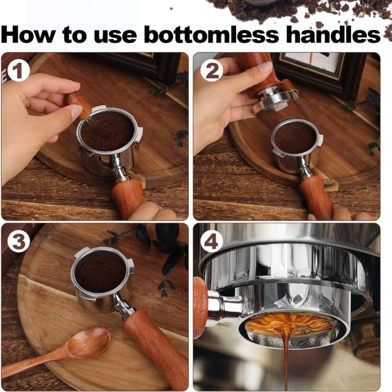 Bottomless Portafilter Brewing Head Filter Net Coffee Water Distribution Mesh Coffee Handle Suitable for Restaurant Use