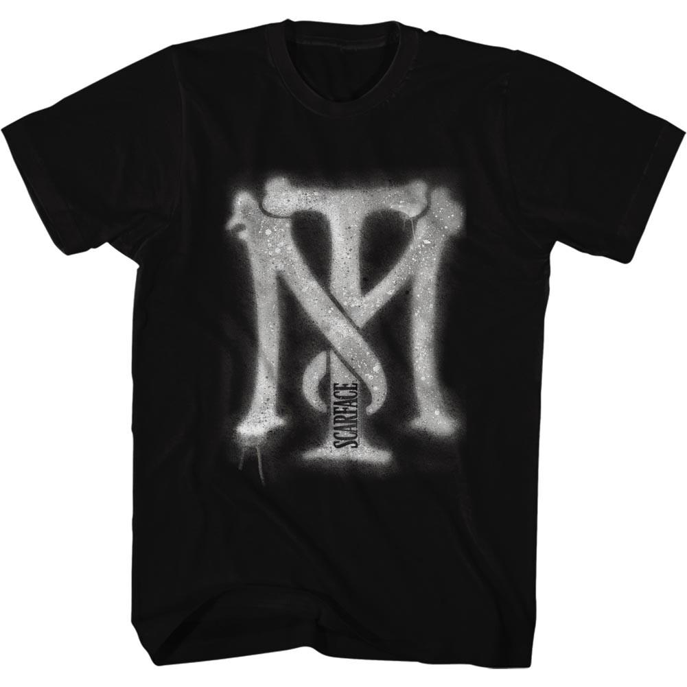 Scarface Movie Cuban Mafia Spraypaint Monogram Initials Men T Shirt Al Pacino XXXL
