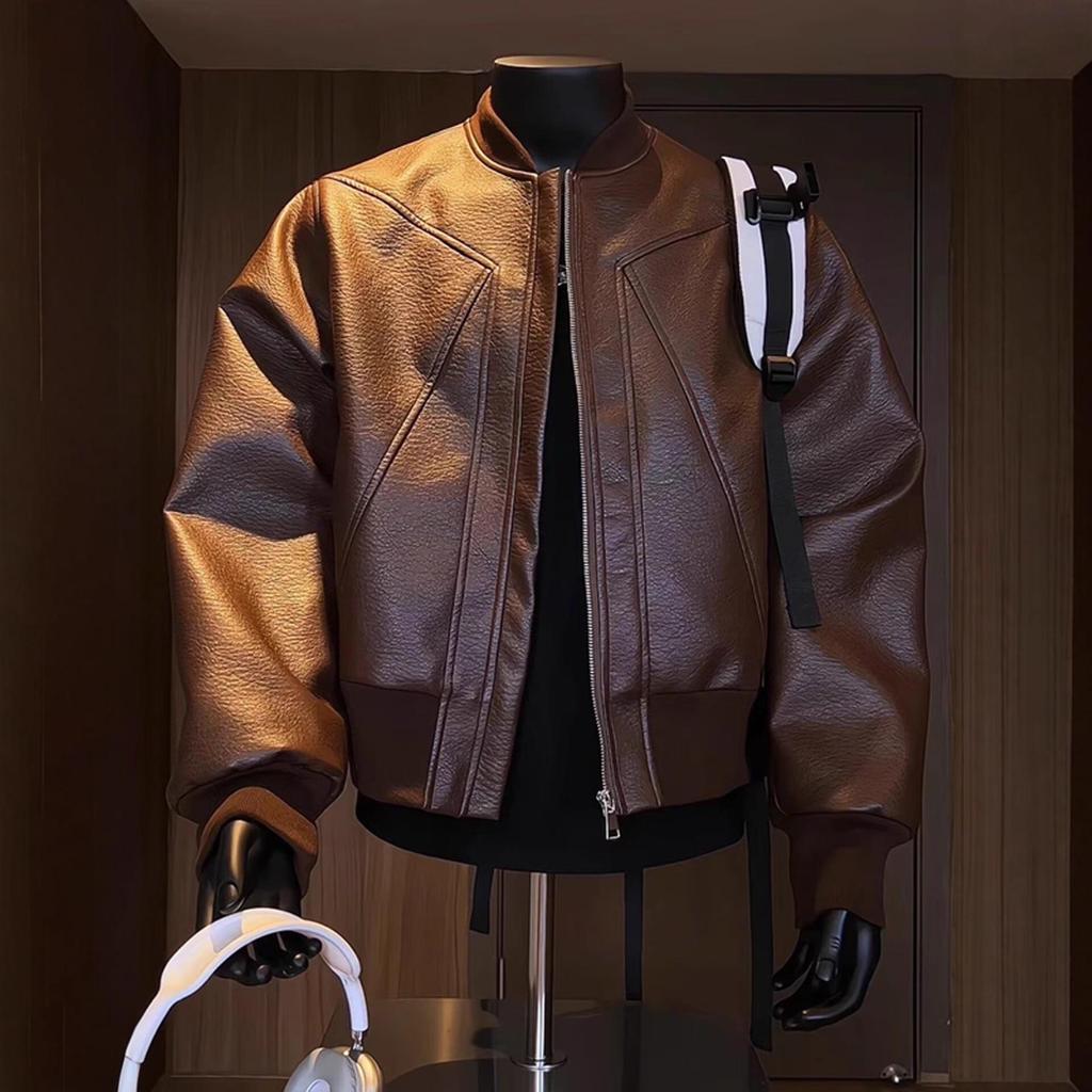 Herren Retro Motorradjacke aus rissigem Leder Herbst/Winter 2026
