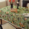 Vintage Floral Tablecloth American Oil Painting Style Thick Cotton Linen Jacquard for Tea Table