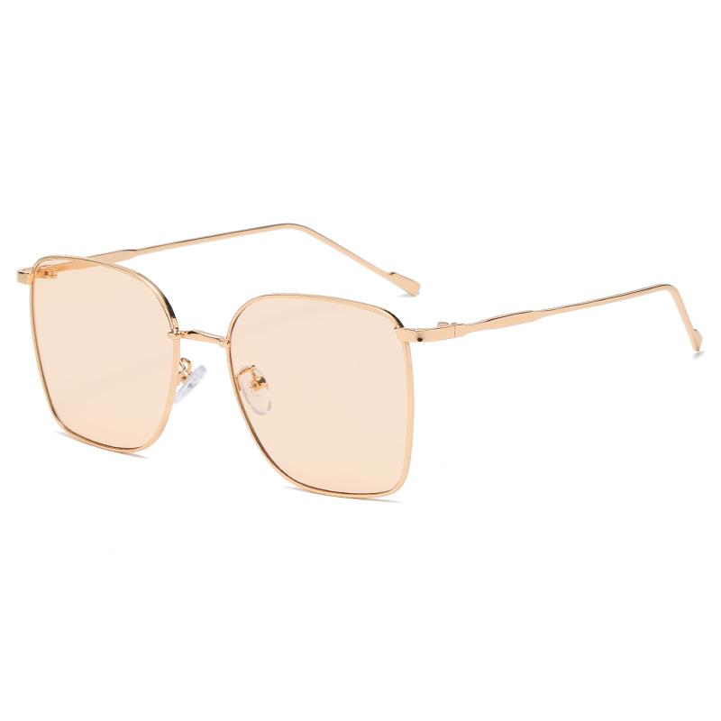 Comfortable Durable High Quality Stylish Retro High End Designer Style Alloy Metal Square Shaped Female Sun Glasses
