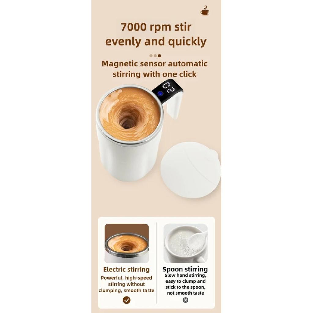 Automatic Self Stirring Magnetic Mug Coffee Self Mixing Mug USB Rechargeable Smart Thermal Cups with LCD Screen Food Safe Mug