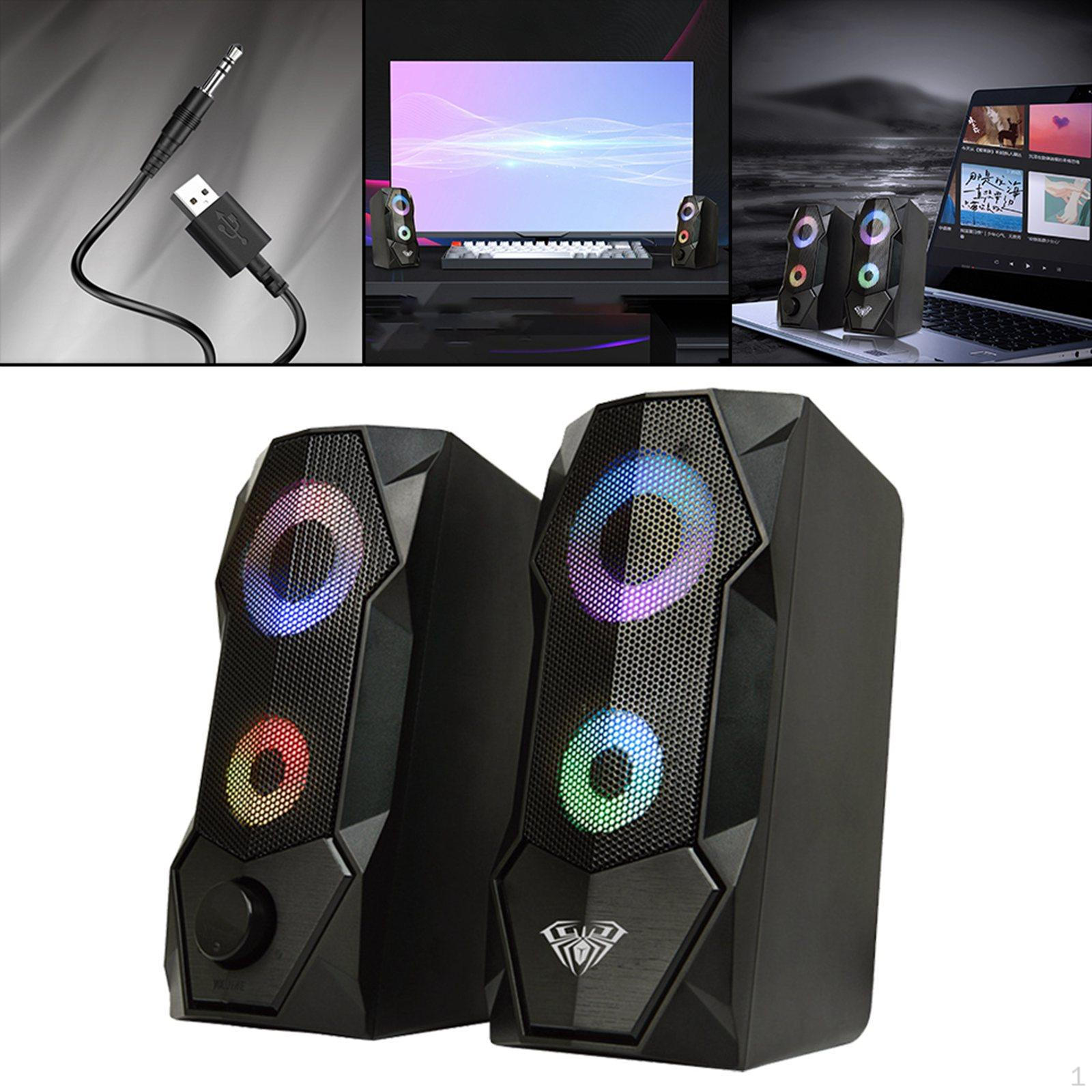

Компактные компьютерные колонки из 2 частей с RGB-подсветкой для домашнего ноутбука-телевизора
