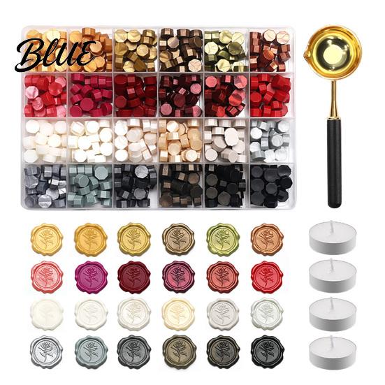 Wedding Invitation Tools And Candles Kit Beads with Wax Seal Melting Spoon Set Gift for Craft Lovers Stamp DIY