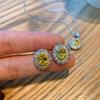 Huamei Jewelry Set Micro Inlaid Yellow Crystal Necklace Internet Celebrity Live Streaming Exquisite Gem Earrings