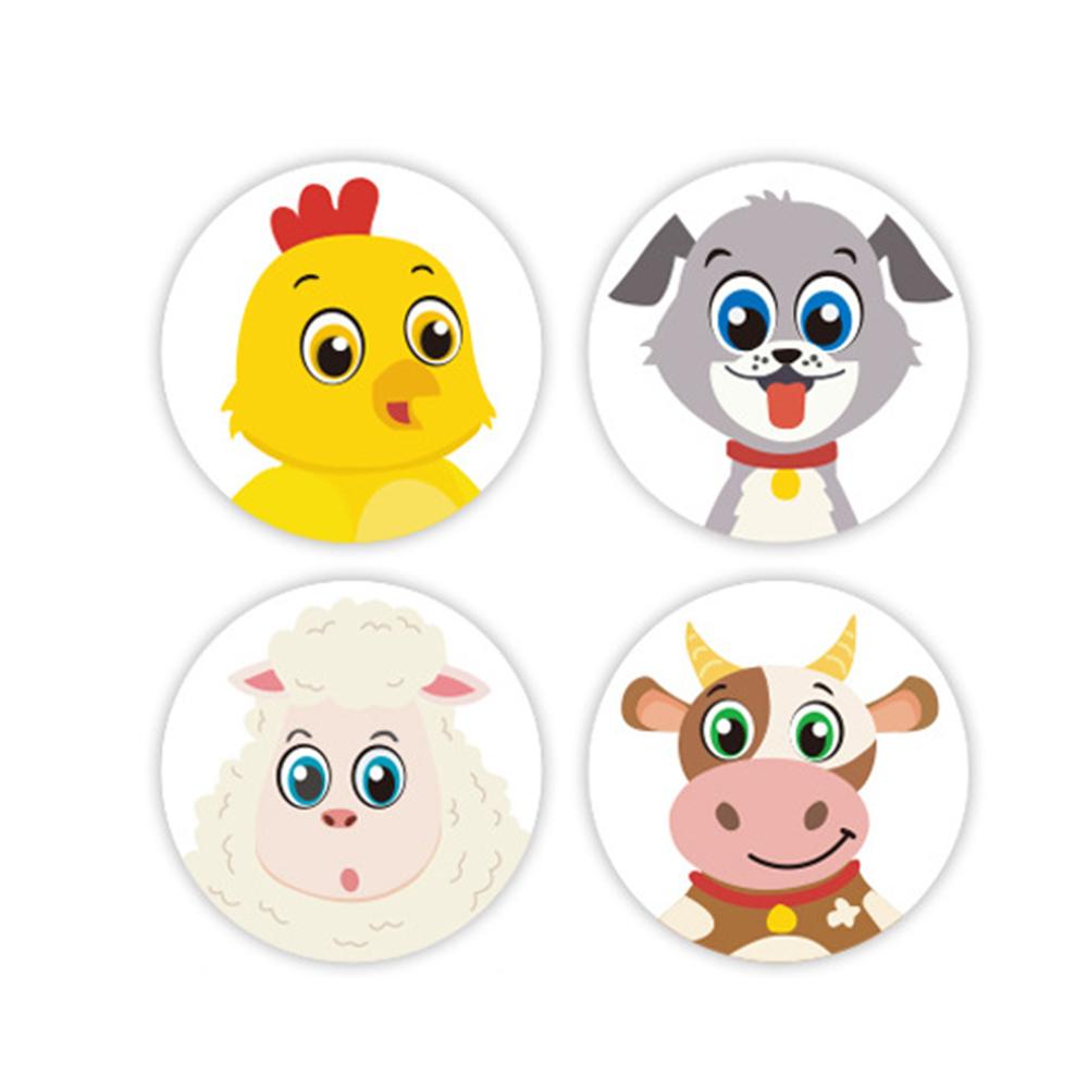 100-500pcs 1inch Cartoon Animal Children Sticker Label Thank You Cute Toy Game Sticker DIY Gift Sealing Label Decoration Supp