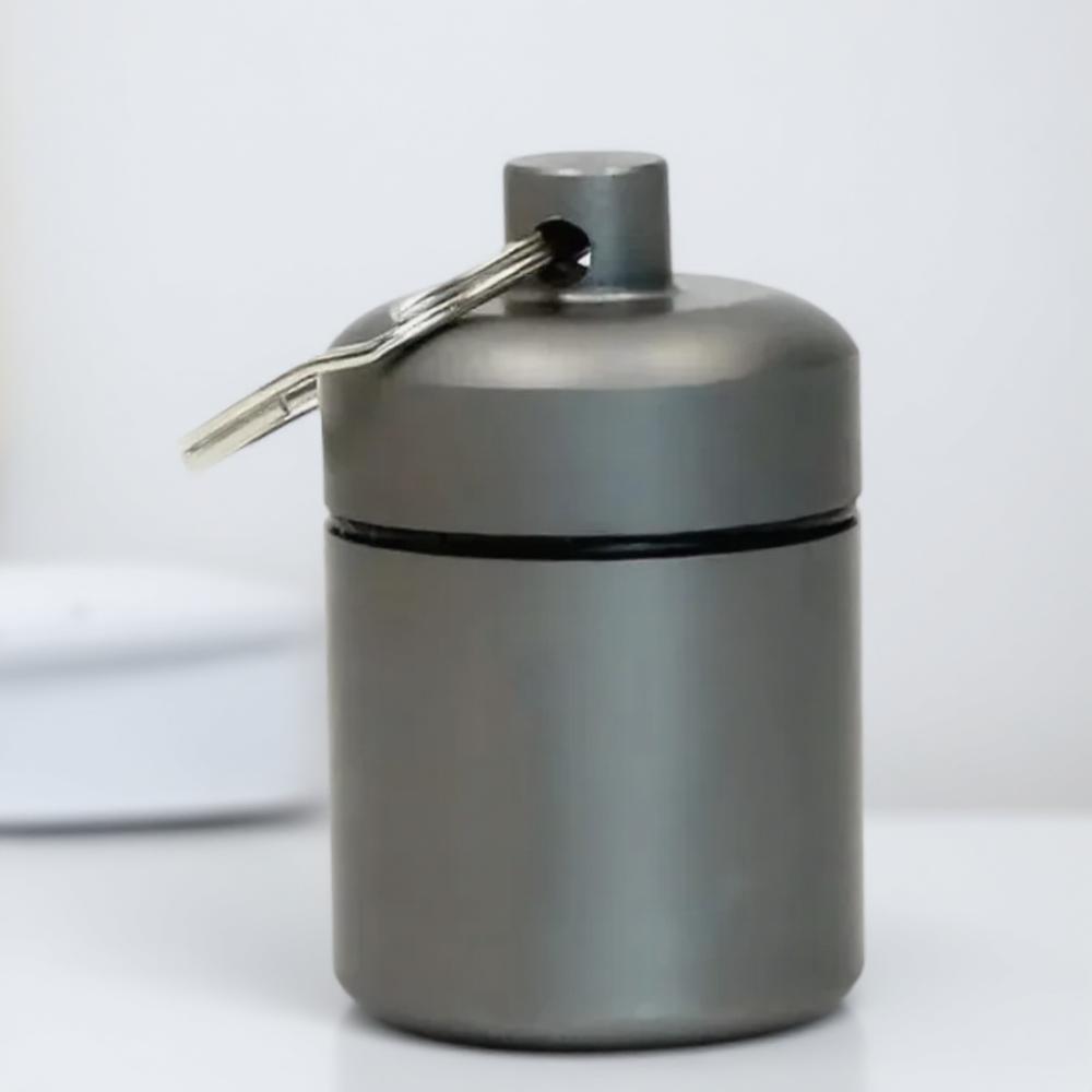 Waterproof Aluminum Pill Case Metal Container Keychain Travel Outdoor Emergency First Aid Kit Safety