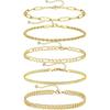 Gold Bracelets Sets for Women Waterproof | Non Tarnish Gold Plated Cuban Paperclip Link Chain Stackable, Trendy Jewelry Accessories Gifts for Women