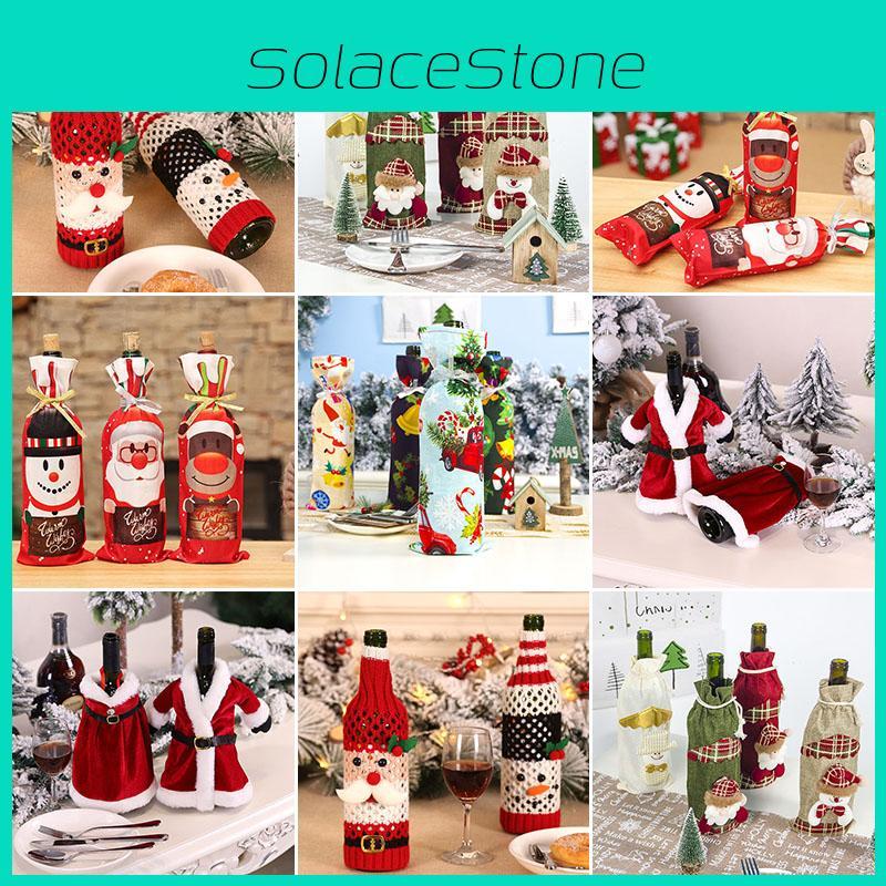 Festive Christmas Wine Bottle Gift Bags With Sequins For A Vibrant Holiday Table