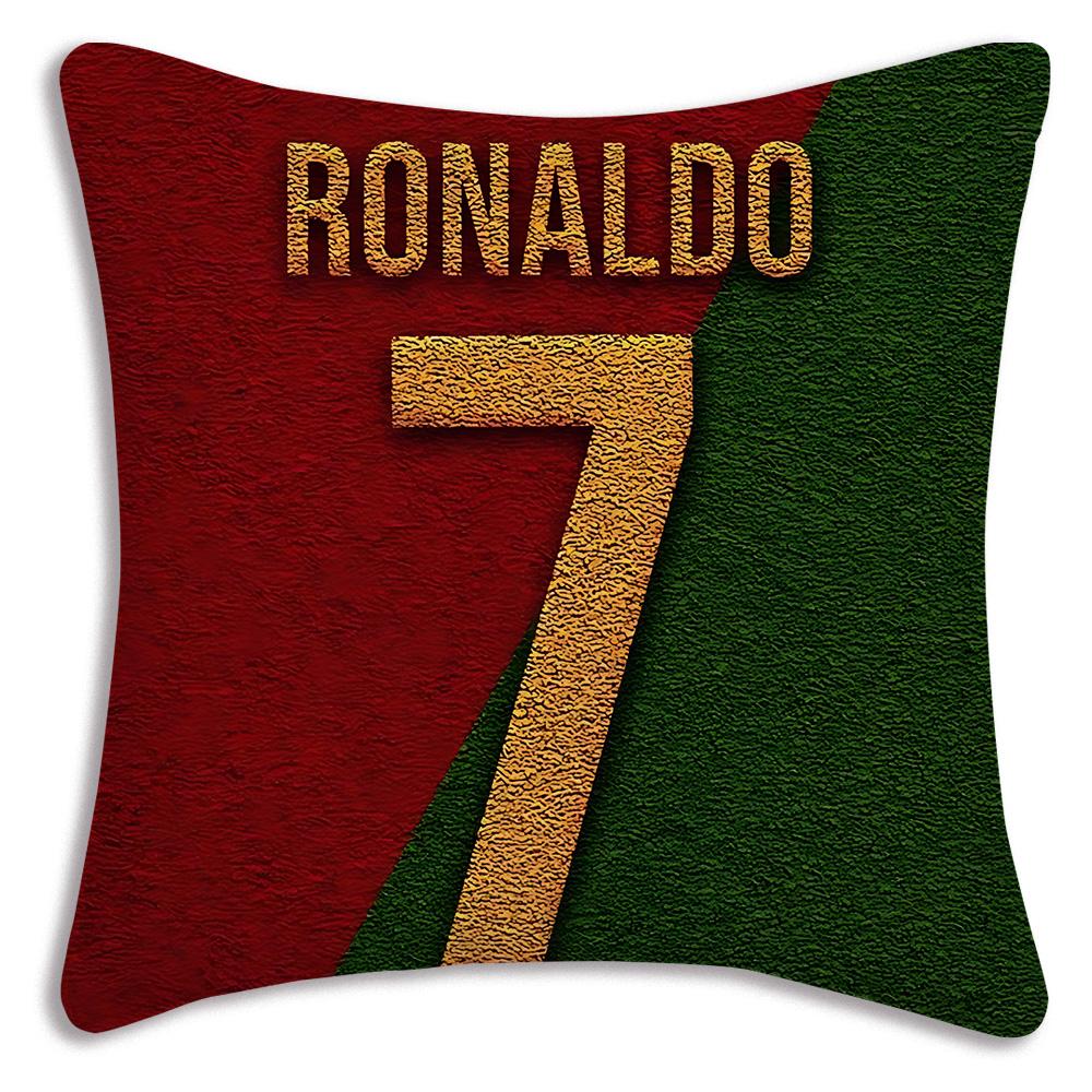 Povlaky na polštáře Kreslené Dekorativní na pohovku Domácí Oboustranný tisk Krátký plyš Roztomilý polštář Fotbalová hvězda C Ronaldo Číslo 7 Povlak