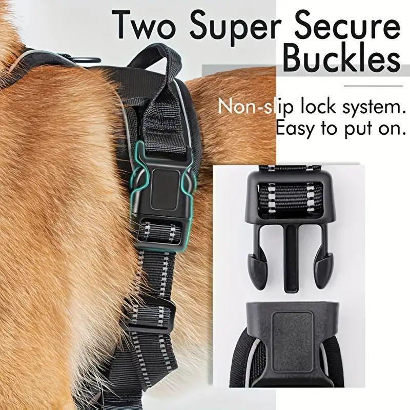Service Dog Harness Front Clip Heavy Duty Reflective Easy Control Handle For Large Dog Walking Easy To Control For Small Medium