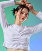 KOLEAT Airy Crop Shirred Slim Fit Inner Long Sleeve T-Shirt [White]