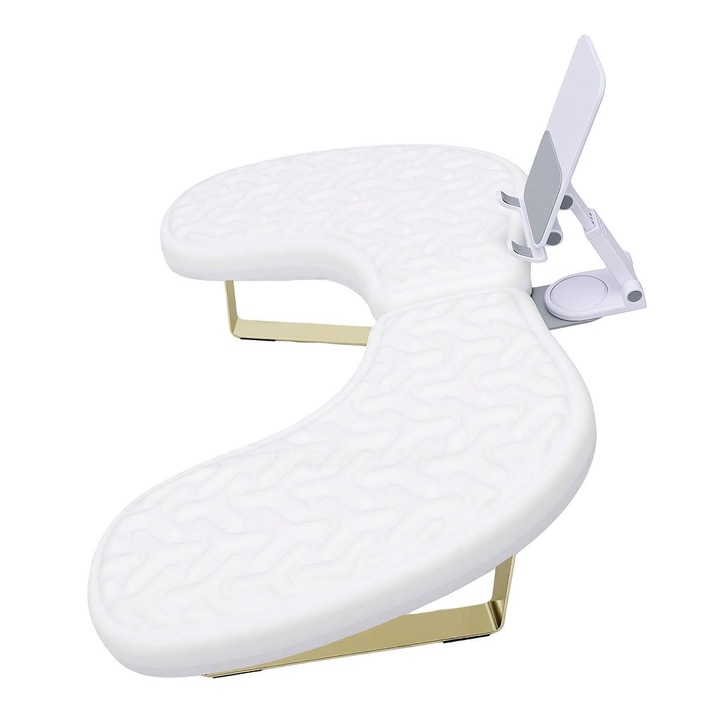 Nail Hand Rest Breathable High Resilience Ergonomic Water Proof U Shaped Manicure Arm Rest for Nail Salon White