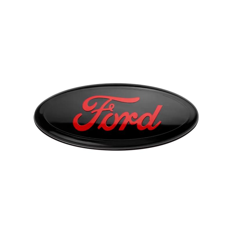 HFVS5 Car Front Grill Badges Logo Sticker Rear Trunk Emblem Lid Covers For Ford Ecosport Mustang Kuga Fiesta Fusion Focus 2 3 4 Mondeo