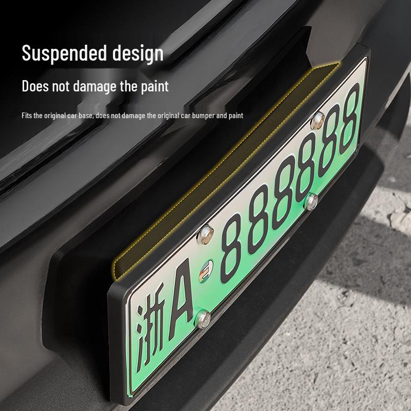 Compatible with Tesla Model Y/3 (2025 Refresh) Floating Full-Wrap License Plate Frame Holder.