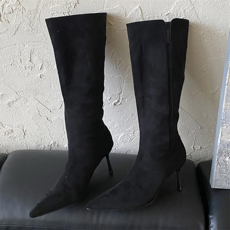 Fashion Eilyken 2026 Autumn Winter Pointed Toe Woman Knee-High Long Boots Street Style Thin High Heels Banquet Party Shoes