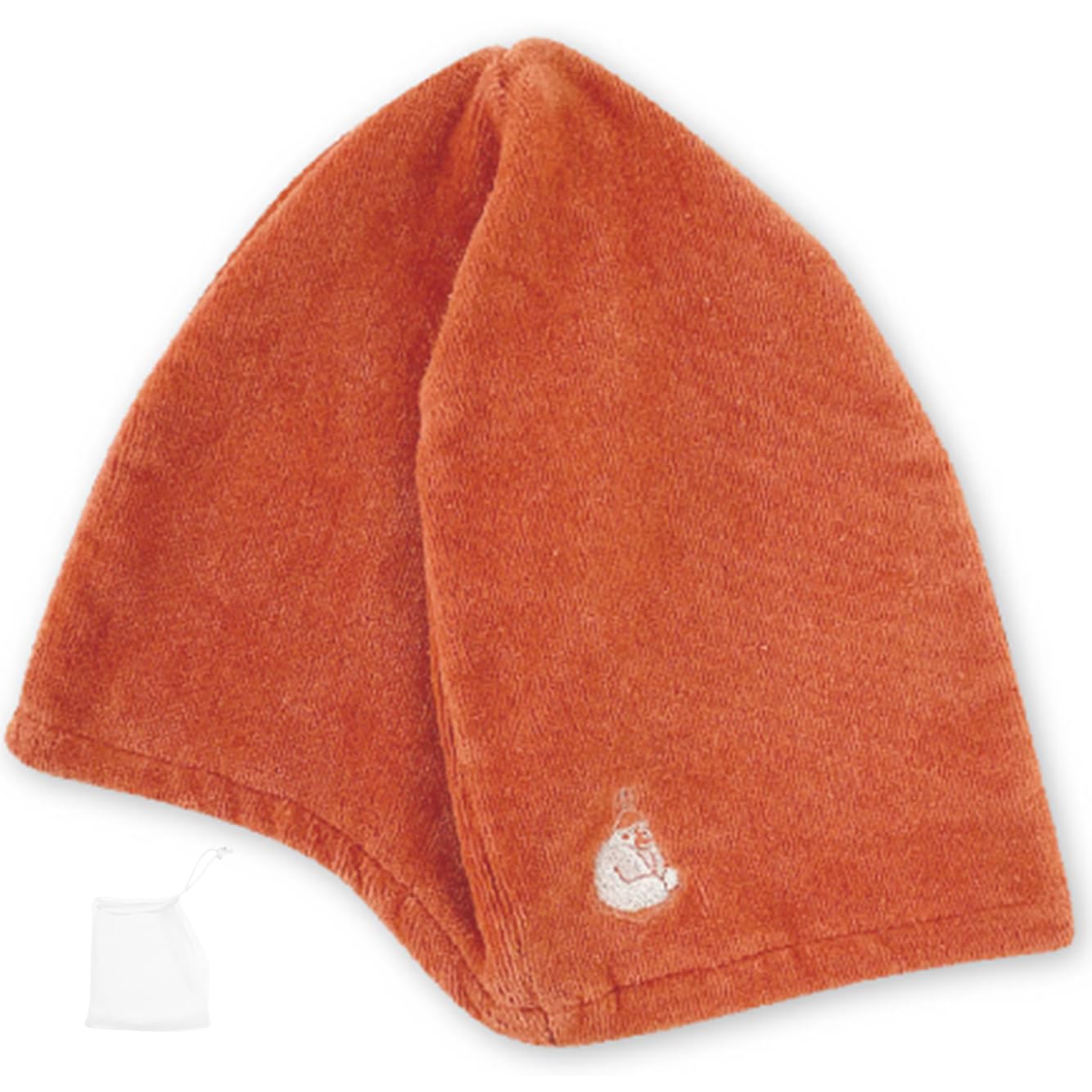

[Made in Imabari, 100% Cotton] Relax Sauna Hat (Unisex) Large Size to Protect Your Hair × 2-Way Design + Includes a Lathering Net - Orange оранжевый