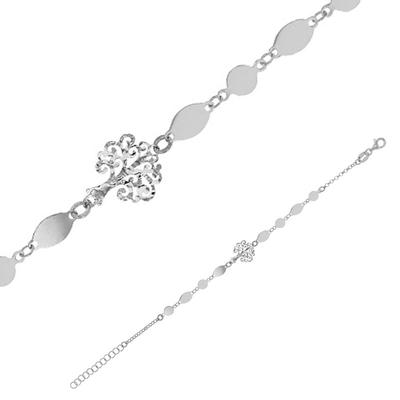 [R4989] - Handcrafted Silver Bracelet 'Cléopatra' Silver (rhodium) - 13x10mm (tree of Life)