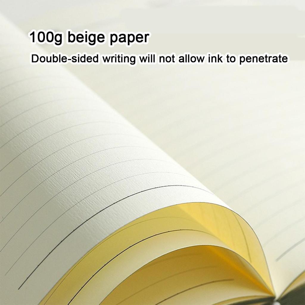 A5 Litchi Leather Thickened Student Notebook, Diary, Work Notebook, Business Meeting Record Book, Subject Notes, 128 Sheets 256 Pages