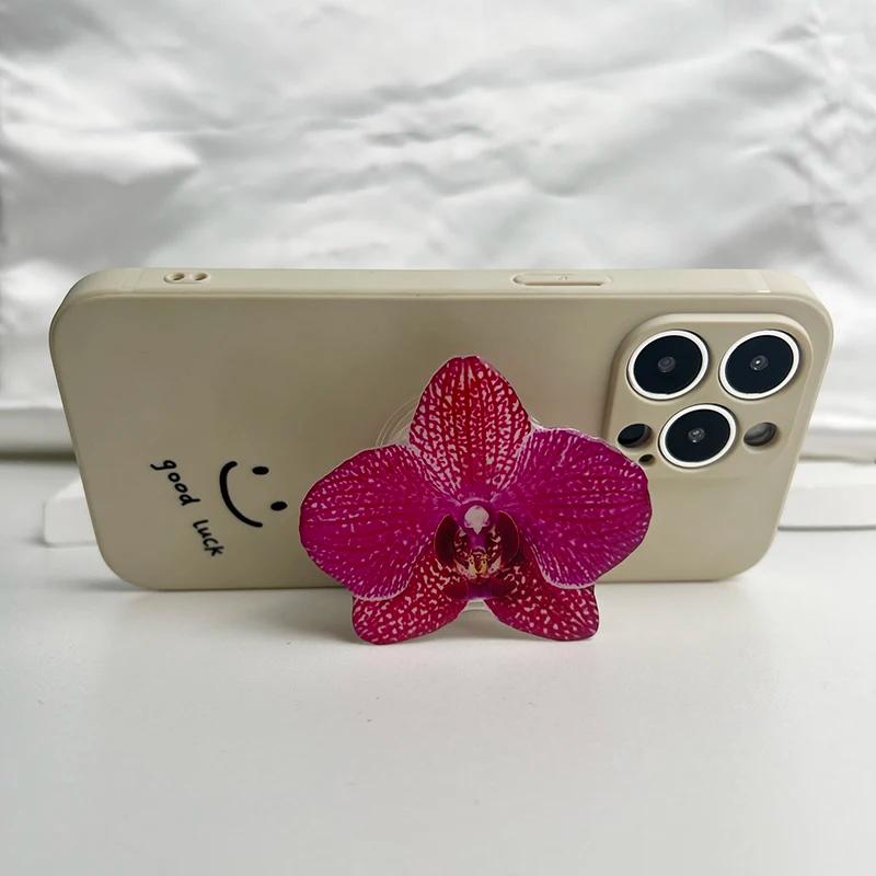 Orchid Acrylic Socket Grip Flower Phone Holder Socket Folding Phone Grip Phone Support Hot Talent Recommendation For IPhone 16